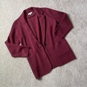 J. Crew Women’s Rich Cranberry Maroon Sweater Blazer Size XS Like New!